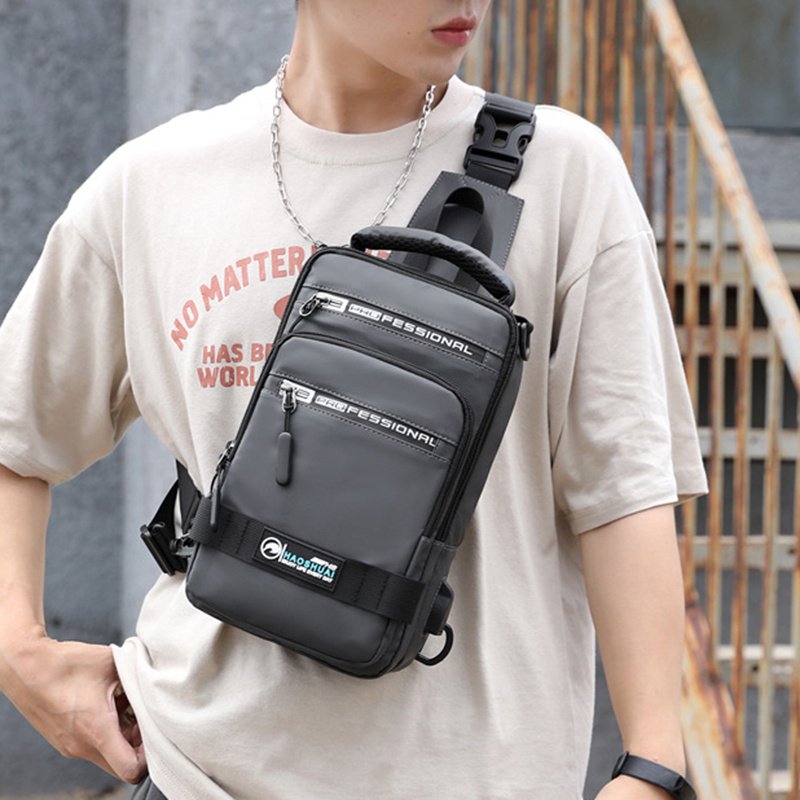 Multifunction Bags For Men Nylon Backpack Crossbody Shoulder Bag With USB Charging Port Chest Bags Pack - Image 2
