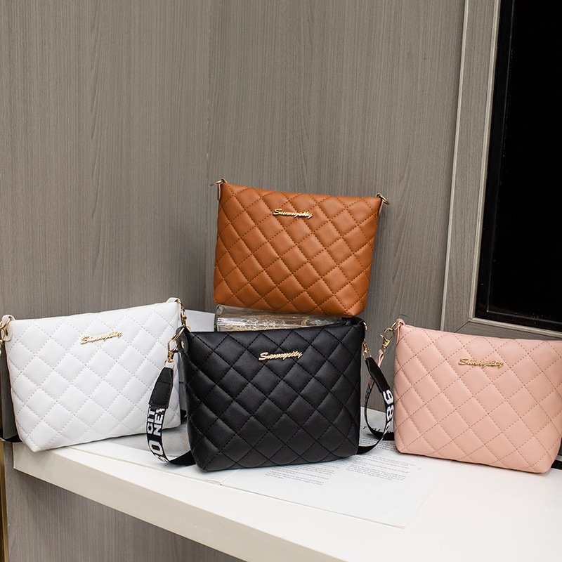 Small Messenger Bag For Women Trend Lingge Embroidery Female Shoulder Bags Fashion Chain Ladies Crossbody Purse - Image 2