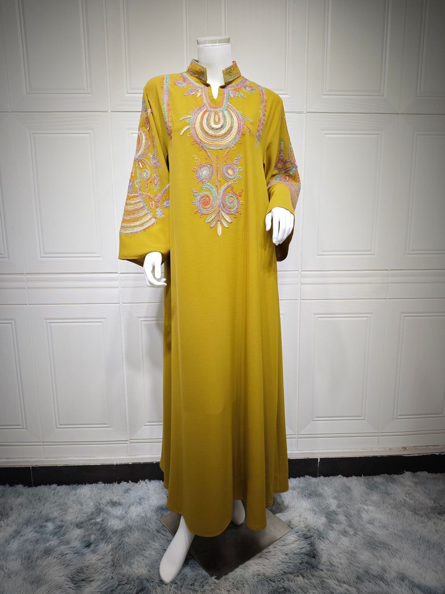 Women's Embroidered Rope Embroidered Muslim Pullover Dress - Image 8