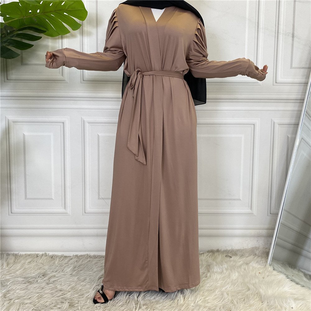 Fashion Women's Solid Muslim Cardigan - Image 6