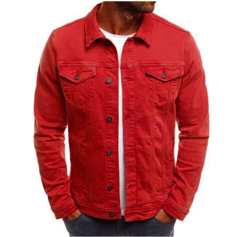 Casual Men Jacket Denim Button Shirt - Image 7