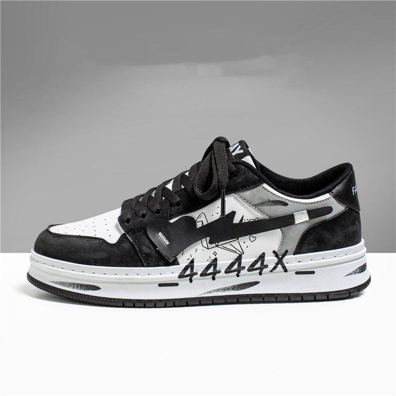 Distressed Graffiti Skateboard Shoes Men's Sneakers - Image 5