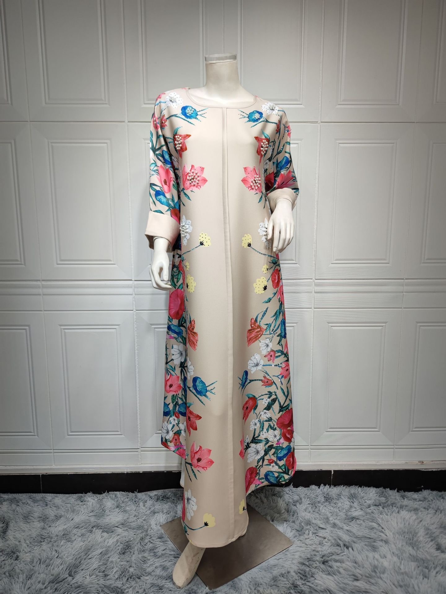 Muslim Robe Affordable Luxury Fashion Rhinestone Positioning Printing Arabic Ladies Dress - Image 4