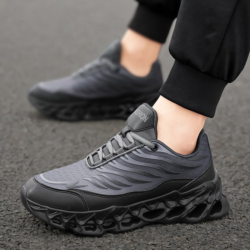 Men's Lace-up Sneakers Thick-soled Daddy Vulcanized Shoes Outdoor Running Sports Casual Shoes - Image 4