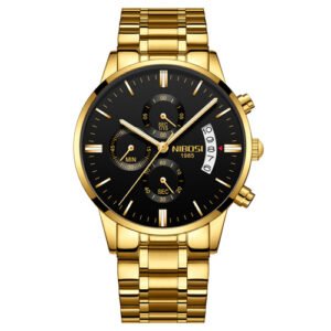 Men Watch Chronograph Sport Mens Watches Top Brand Luxury Waterproof Full Steel Quartz Gold Clock Men Relogio Masculino