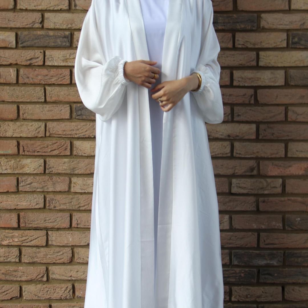 Muslim Women's Wear Bubble Satin Cardigan Dubai Dress - Image 3
