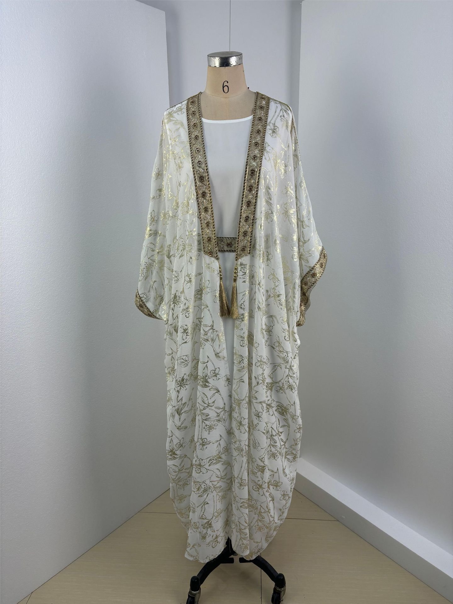 Muslim Women's One-piece Dress Bronzing Robe Abaya - Image 6