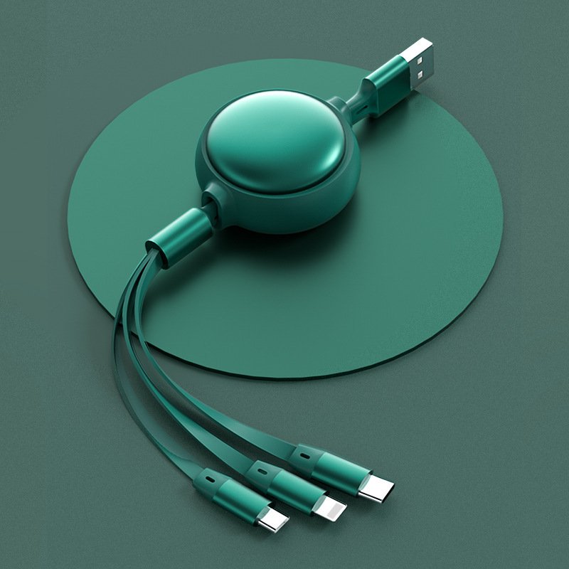 3 In1 USB Cable Micro USB Type C Cable 3 In 1 2.4A Retractable USB C Charging Cable - Image 6