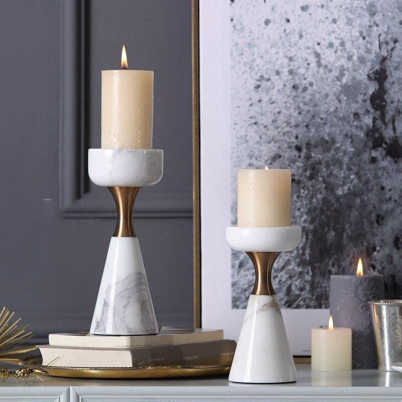 Creative Marble Hardware Candle Holder Decoration - Image 4