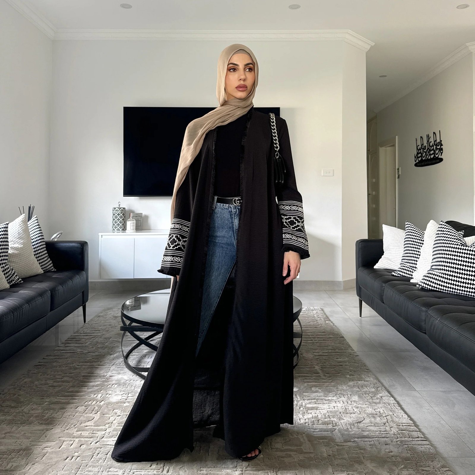 Fringe Cardigan Robe Muslim Dress - Image 5