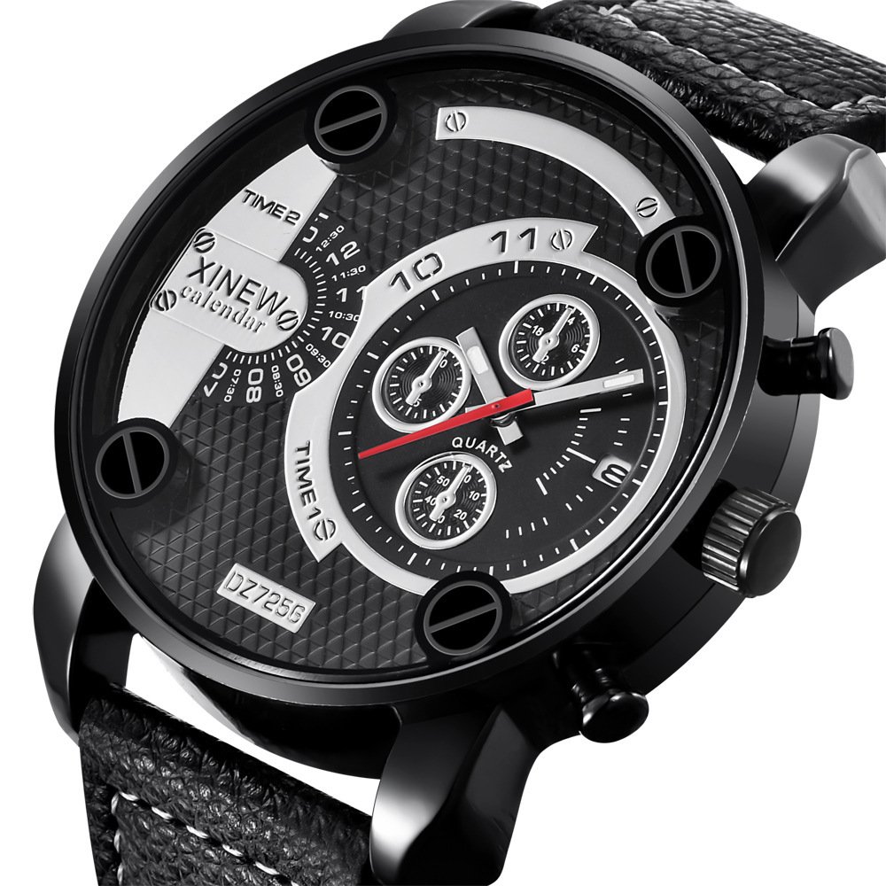 Mens Big Watches Fashion Leather Date Gifts Wristwatch - Image 7