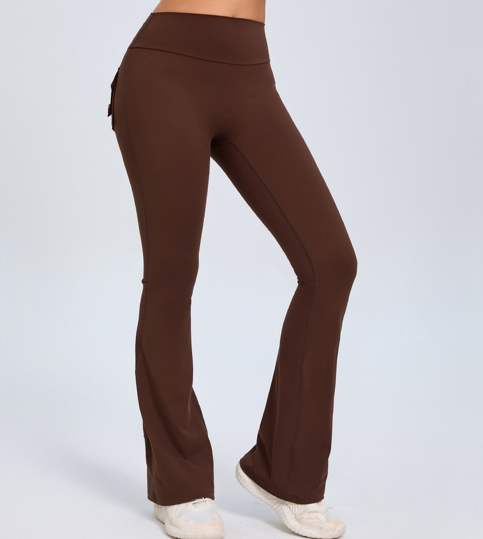Yoga Fitness Flared Pants With Pockets Ins Fashion Slim High Waist Sports Trousers Scrunch Butt Booty Workout Lifting Leggings - Image 4