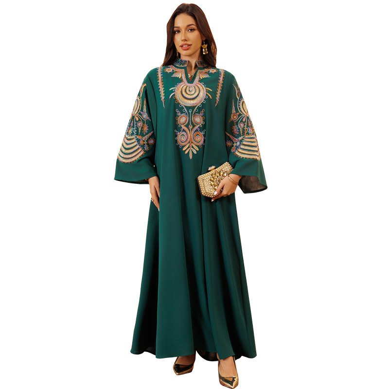 Women's Embroidered Rope Embroidered Muslim Pullover Dress - Image 5