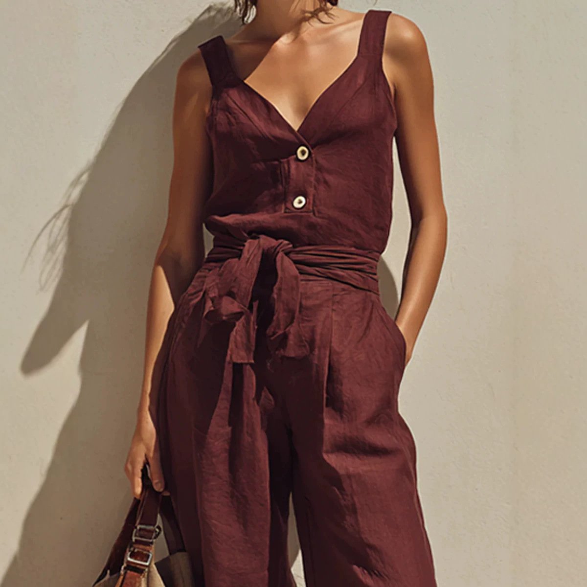 Loose-fitting Sleeveless Strap Jumpsuit - Image 3