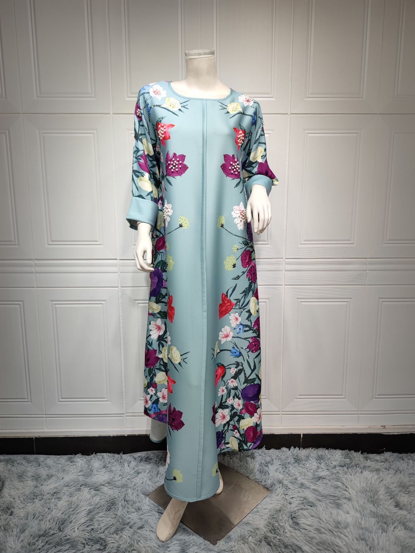 Muslim Robe Affordable Luxury Fashion Rhinestone Positioning Printing Arabic Ladies Dress - Image 5
