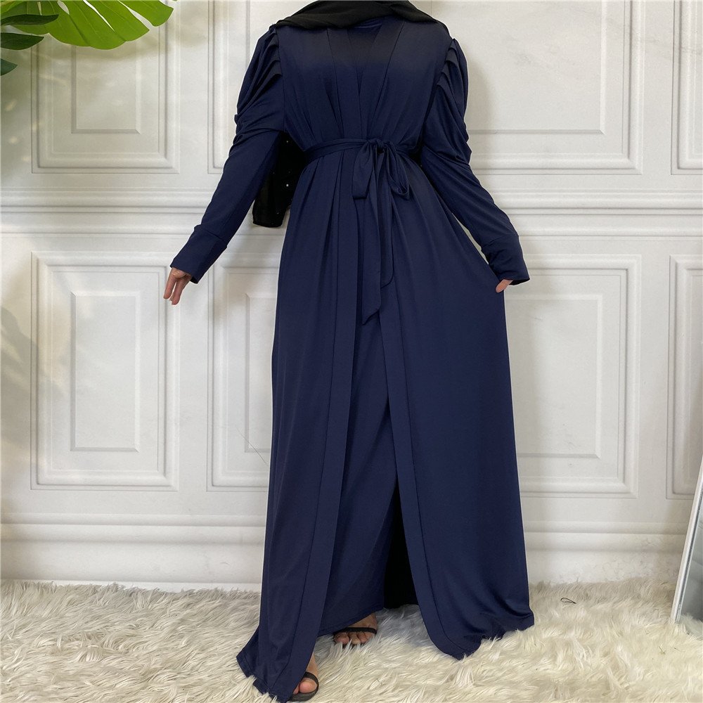 Fashion Women's Solid Muslim Cardigan - Image 2