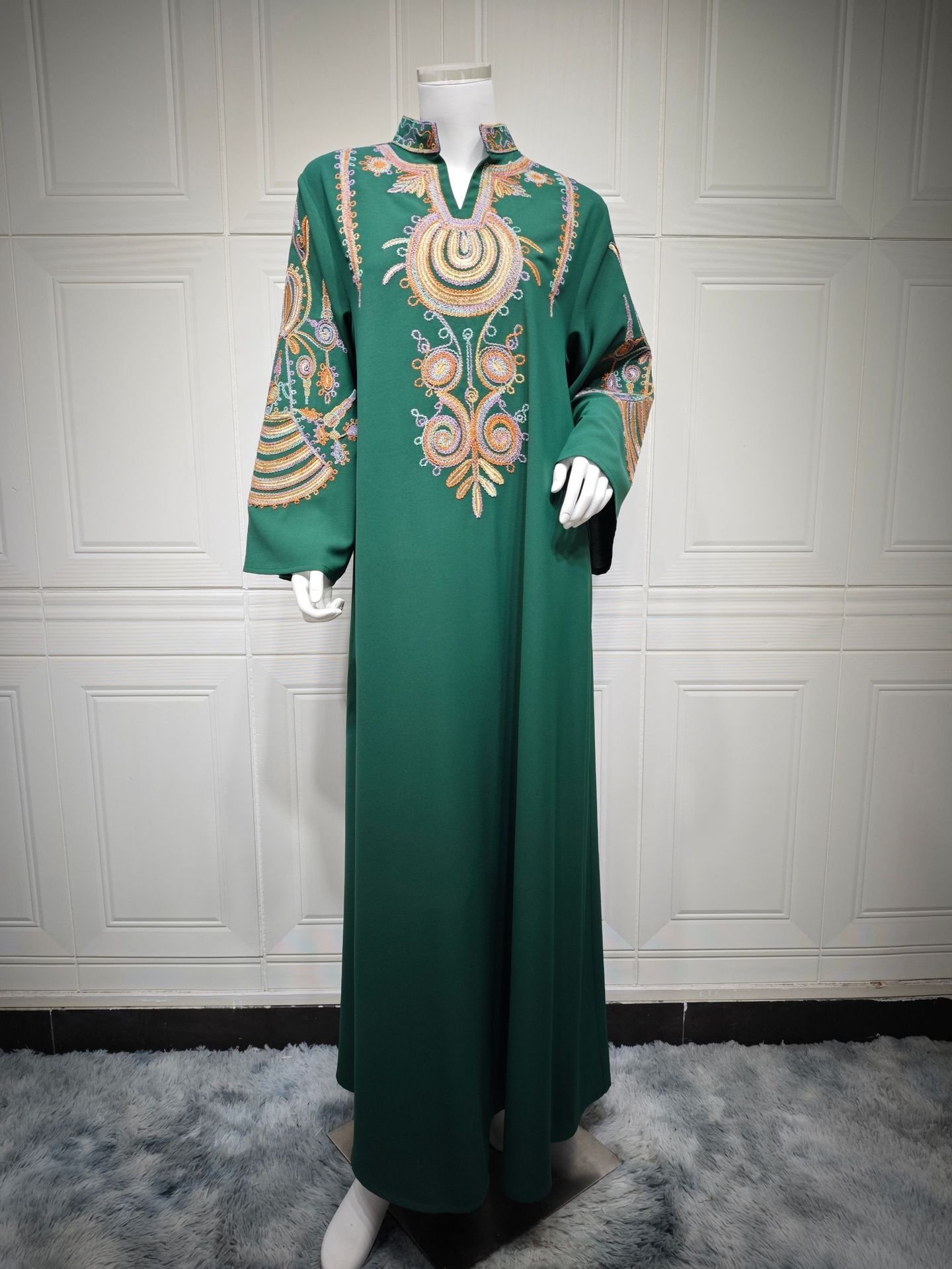 Women's Embroidered Rope Embroidered Muslim Pullover Dress - Image 7
