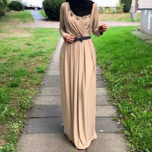 Women's Solid Color Middle Eastern Muslim Long Dress