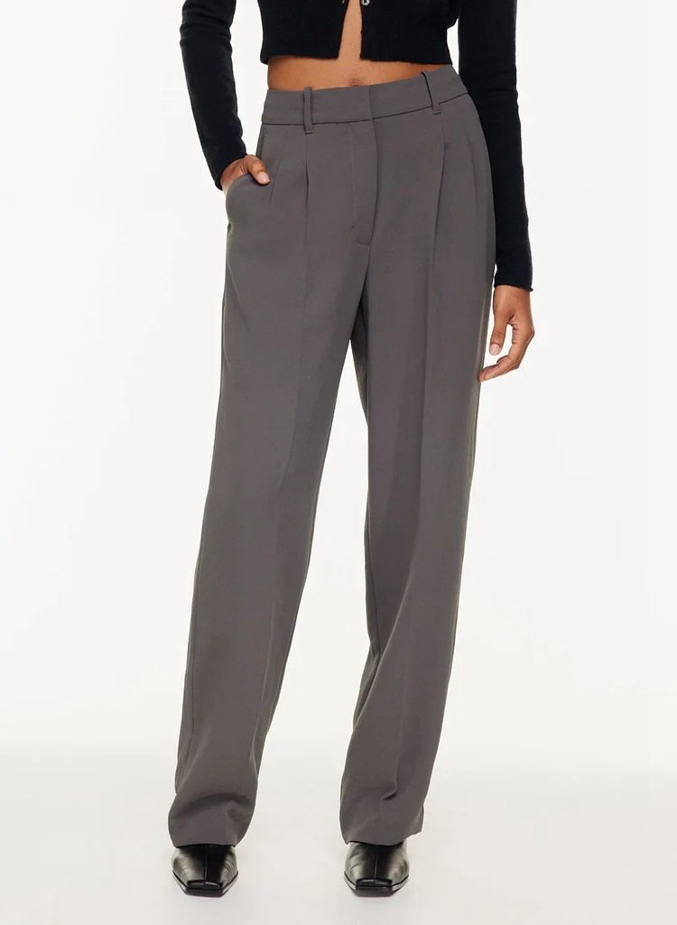 High Waist Straight Trousers With Pockets Wide Leg Casual Pants For Women - Image 7