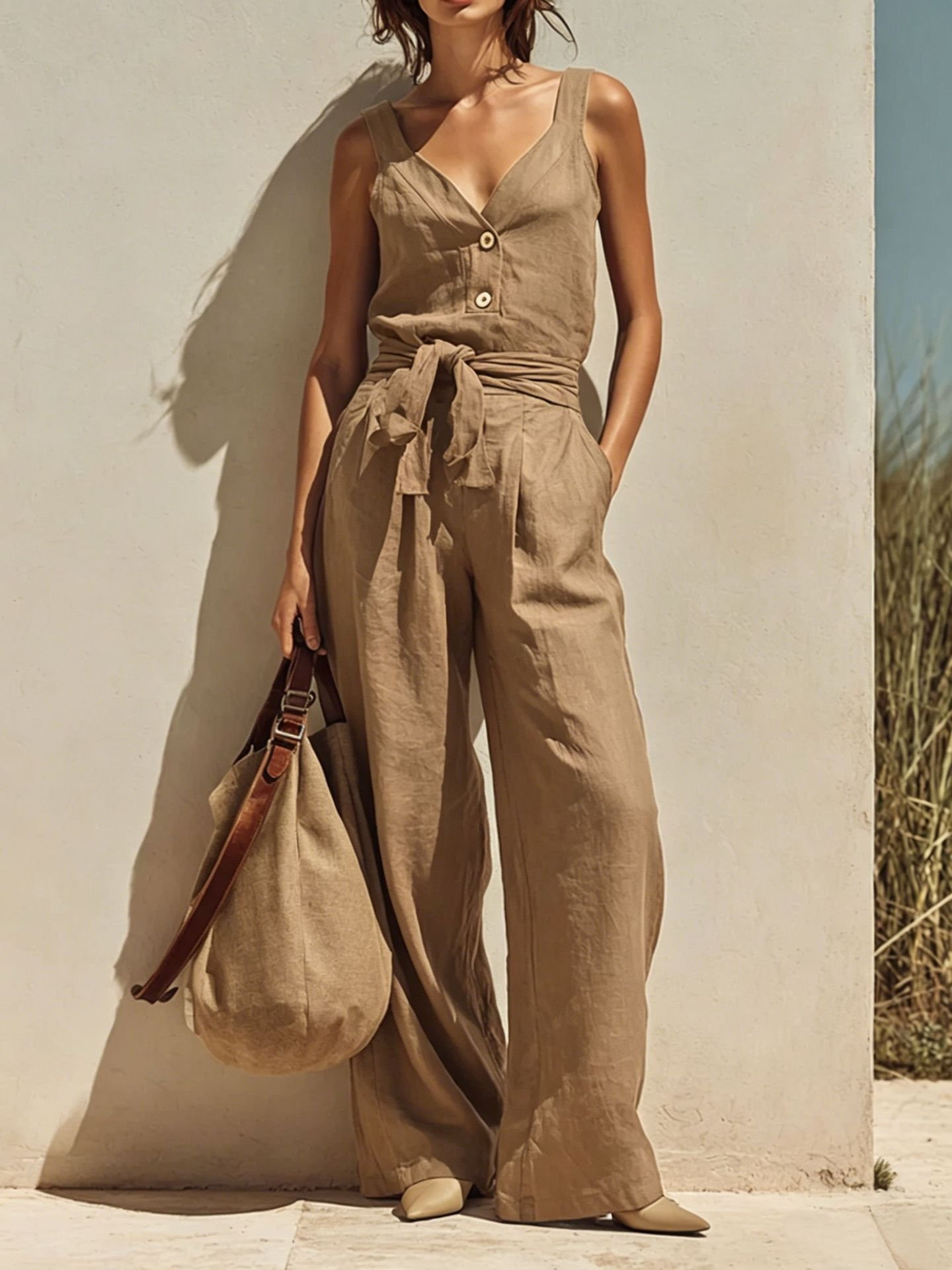 Loose-fitting Sleeveless Strap Jumpsuit - Image 8