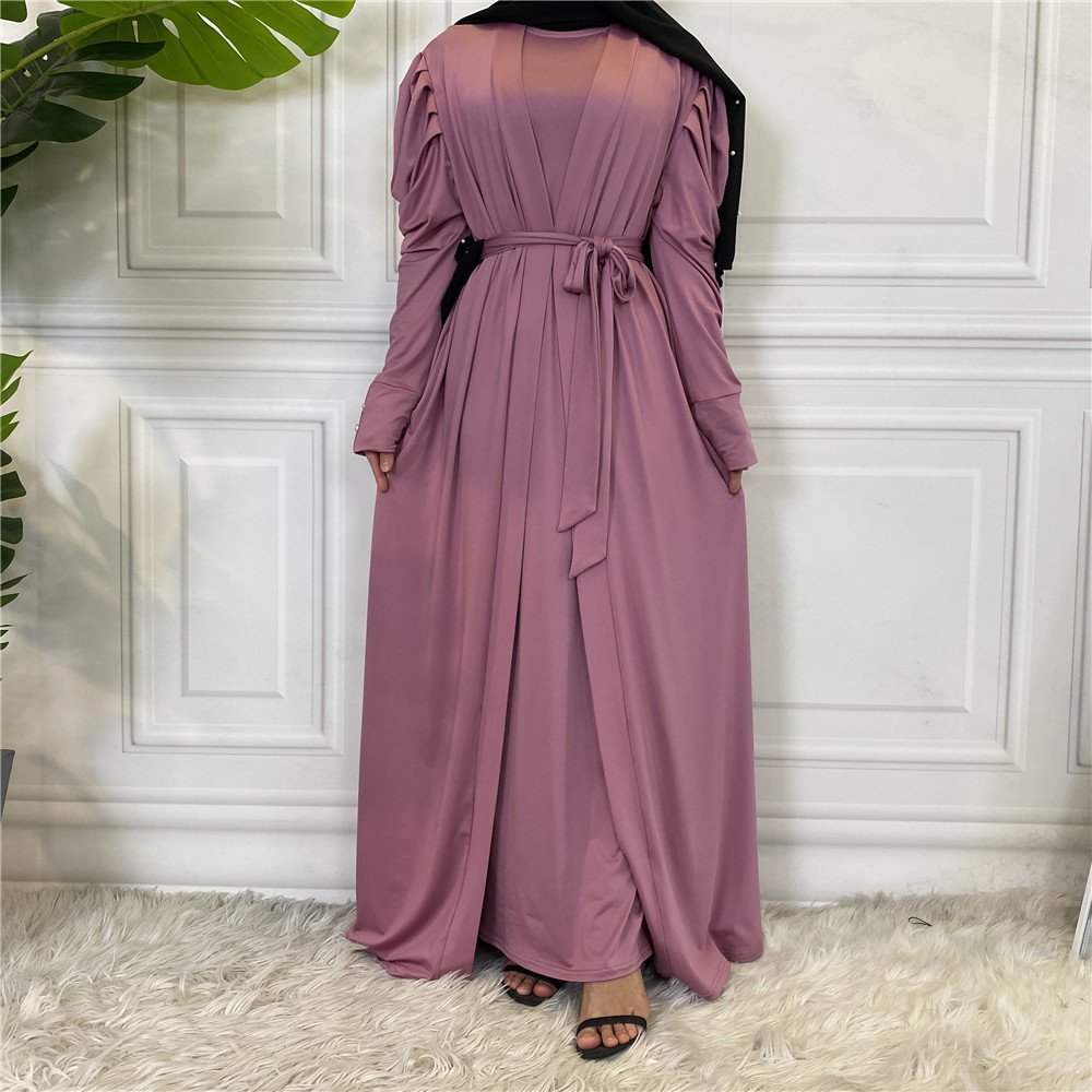 Fashion Women's Solid Muslim Cardigan - Image 3