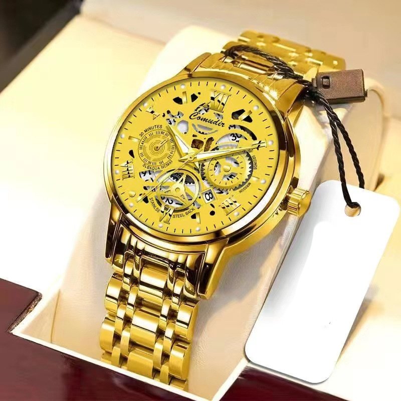 Fashion Jewelry Hollow Men's Watch Men's Waterproof Luminous Calendar - Image 3