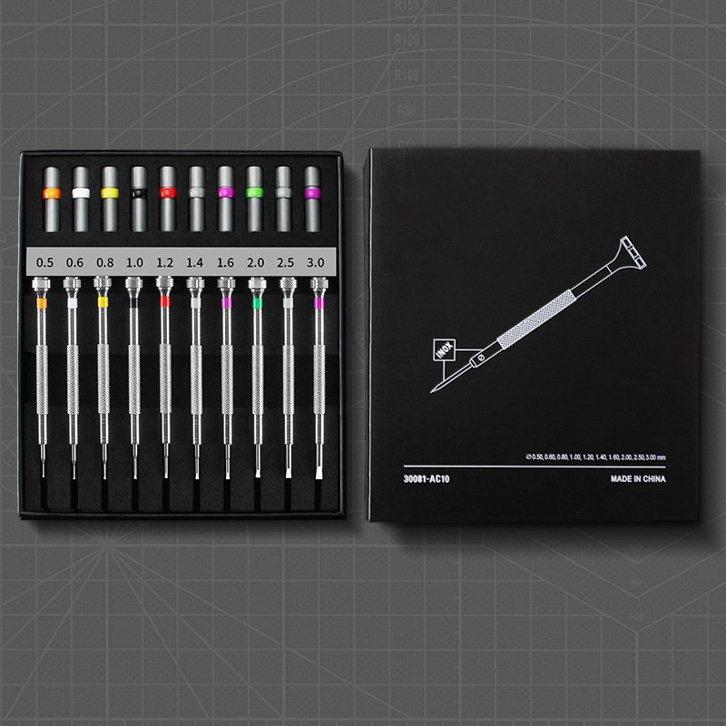 Repair Watch Hardware Tools Repair Watch Glasses Precision Cross And Straight Manual Screwdriver 10-piece Screwdriver - Image 10