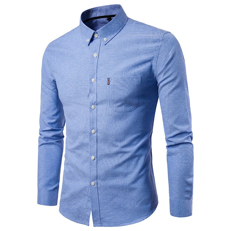 Men S Shirts Korean Men Slim Long Sleeve Dress Shirt - Image 6