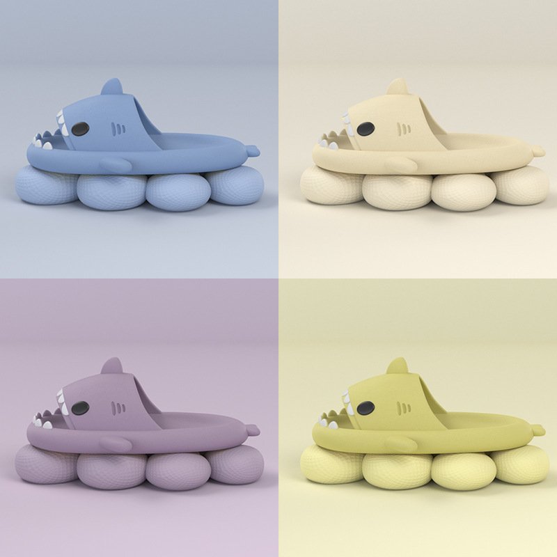 Cartoon Shark Slippers Funny Cutes Soft Slipper Indoor Outdoor Shoes For Women Men Couples - Image 2