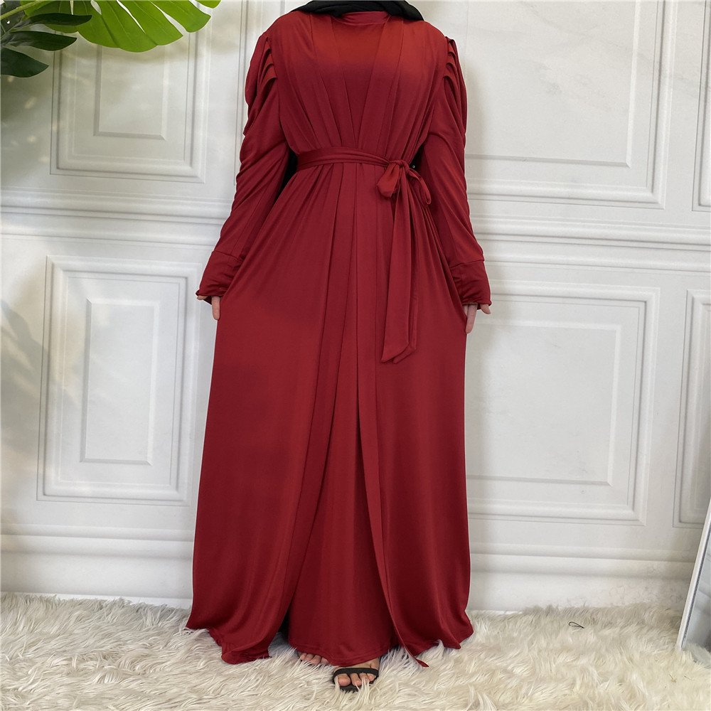 Fashion Women's Solid Muslim Cardigan - Image 5