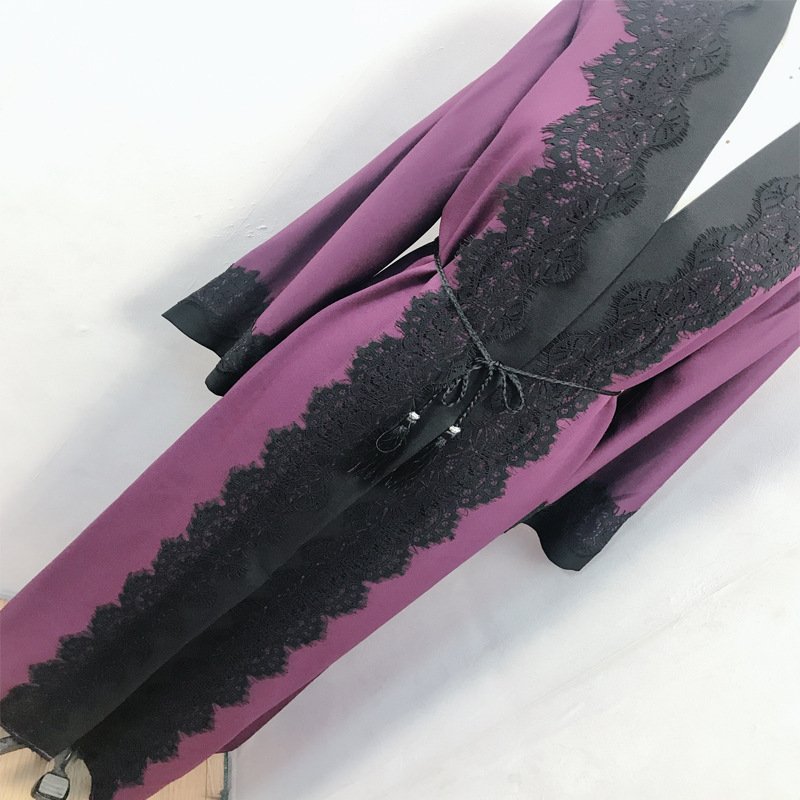 Muslim Women's Lace Dress Cardigan Robe - Image 8