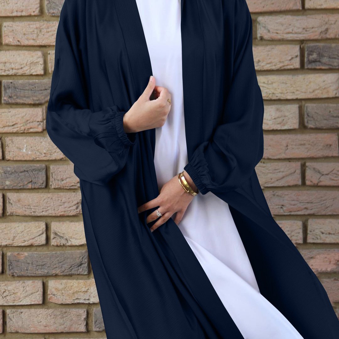 Muslim Women's Wear Bubble Satin Cardigan Dubai Dress - Image 9