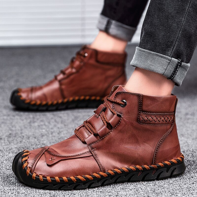 Leather shoes leather men casual shoes - Image 6