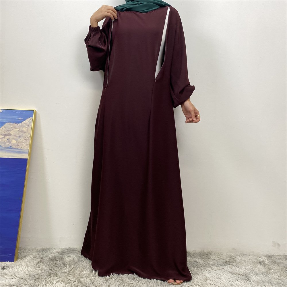 Fashion Nursing Clothes Muslim Long Sleeve Slim Fit Dress - Image 2