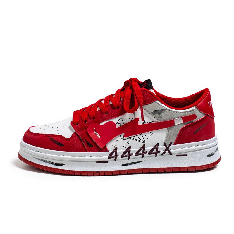 Distressed Graffiti Skateboard Shoes Men's Sneakers - Image 2