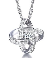 925 Sterling Silver Necklace For Women Forever Heart AAA Zircon Mosaic Necklaces & Pendants Gift - Image 2