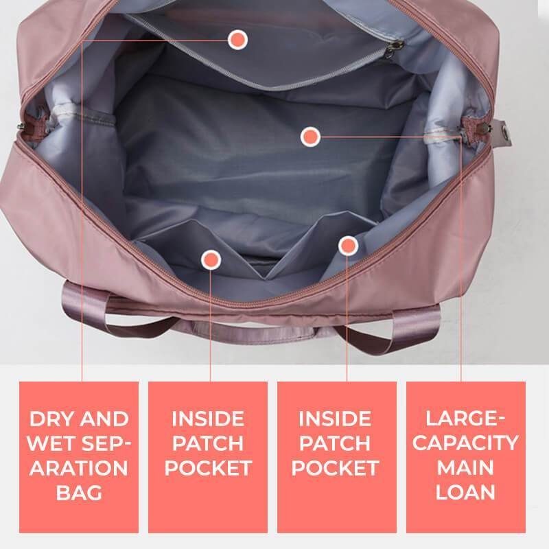 Foldable Storage Travel Bag Waterproof Large Capacity Gym Fitness Bag Weekender Overnight For Women - Image 9