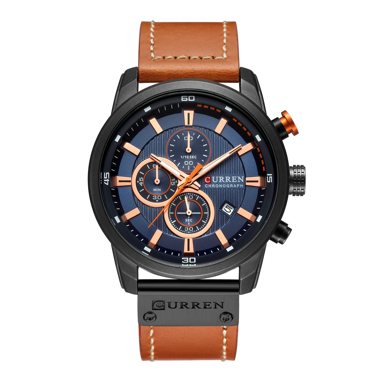 Men Waterproof Chronograph Sport Military Male Clock Top Brand Luxury Leather Man Wristwatch - Image 6
