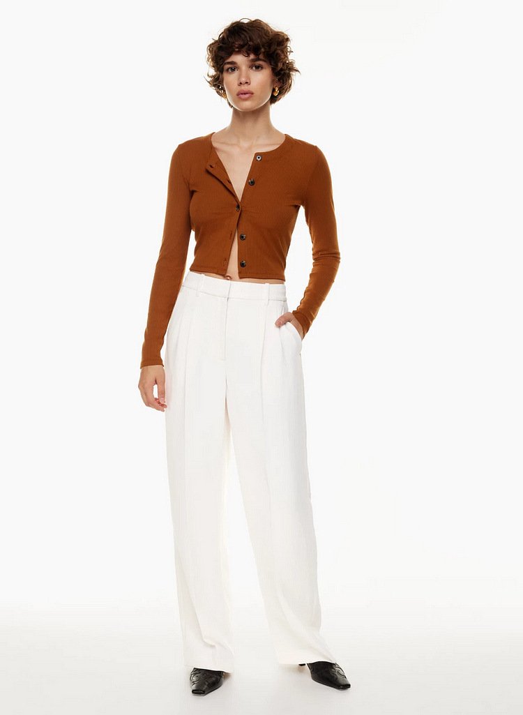 High Waist Straight Trousers With Pockets Wide Leg Casual Pants For Women - Image 9