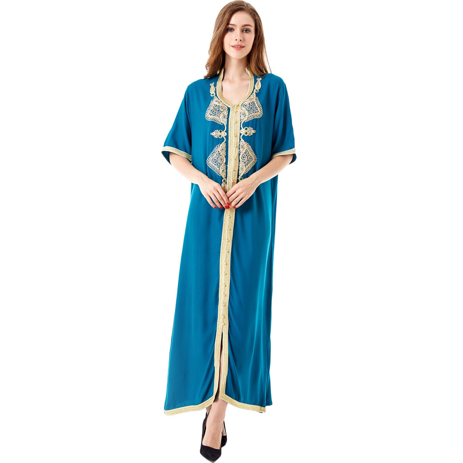 Muslim Embroidered Lace Dress Dress - Image 7