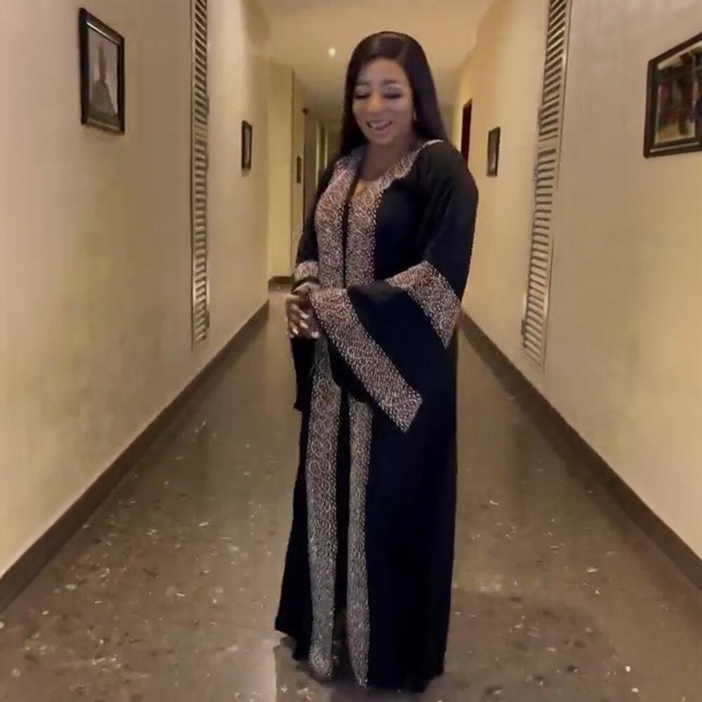 Women's Fashion Rhinestone Swing Dress Muslim Style Robe - Image 3