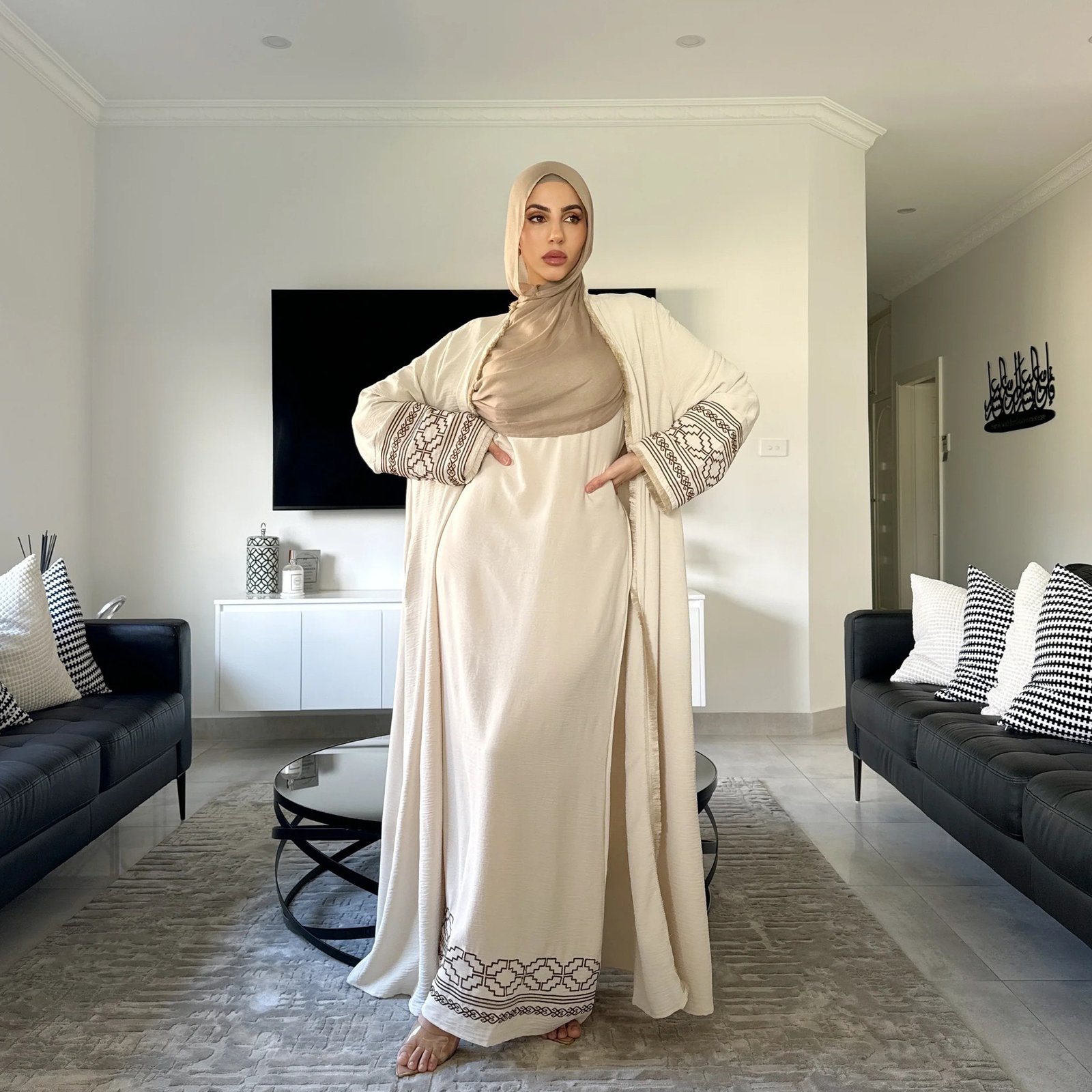 Fringe Cardigan Robe Muslim Dress - Image 2
