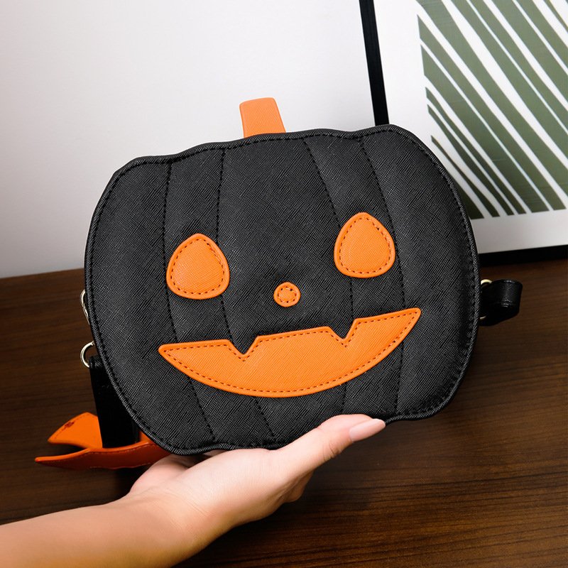 Halloween Bags Funny Pumpkin Cartoon Shoulder Crossbody Bag With Bat Personalized Creative Female Bag - Image 9