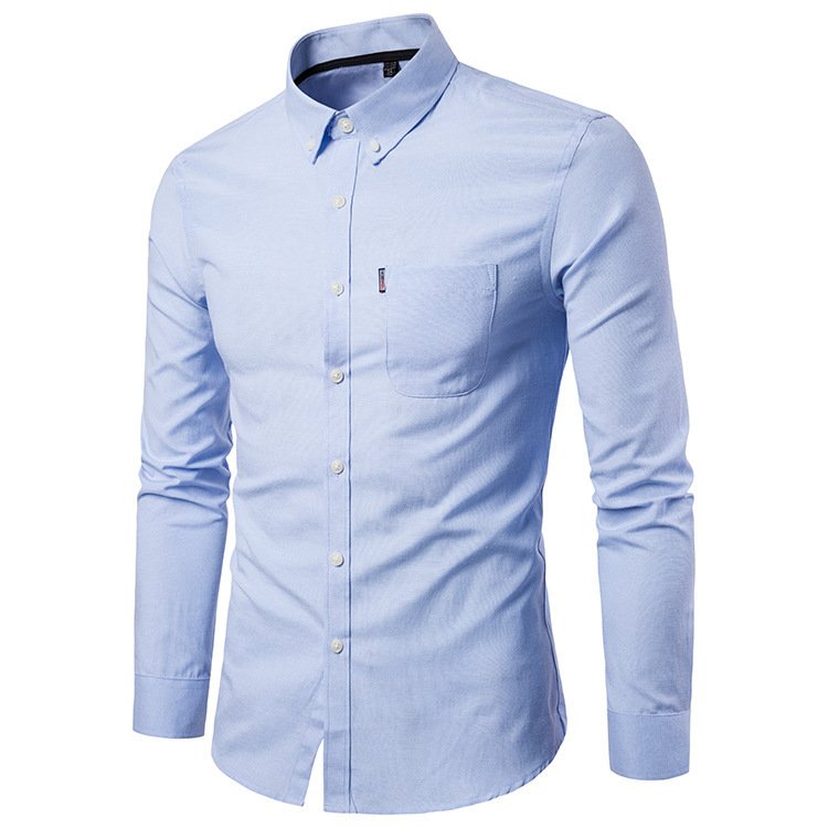 Men S Shirts Korean Men Slim Long Sleeve Dress Shirt - Image 7