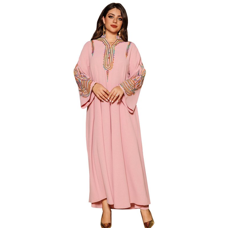 Women's Embroidered Rope Embroidered Muslim Dress - Image 5