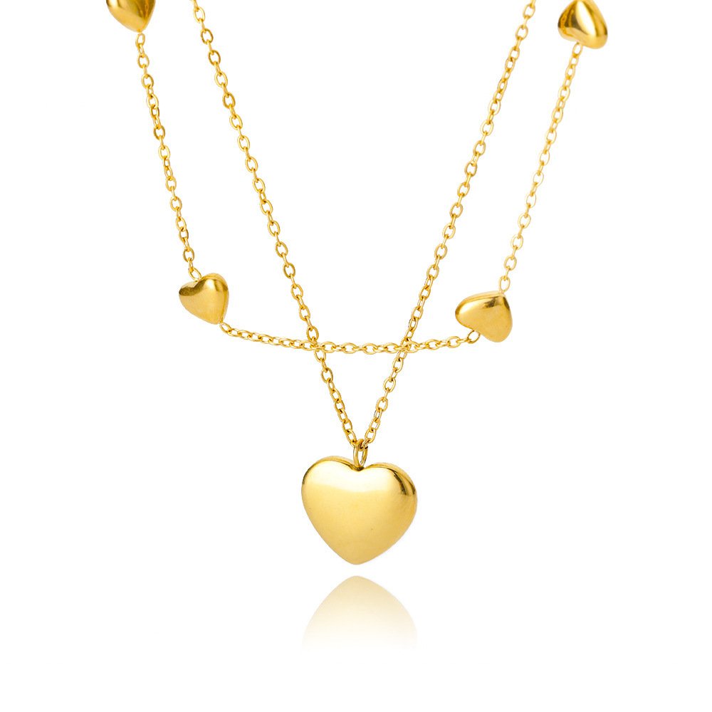 Fashion Jewelry Multilayer Heart Pendant Necklaces For Women Stainless Steel Chain Choker Zircon Moon Star Necklace Femme Wedding Jewelry Gift - Image 6