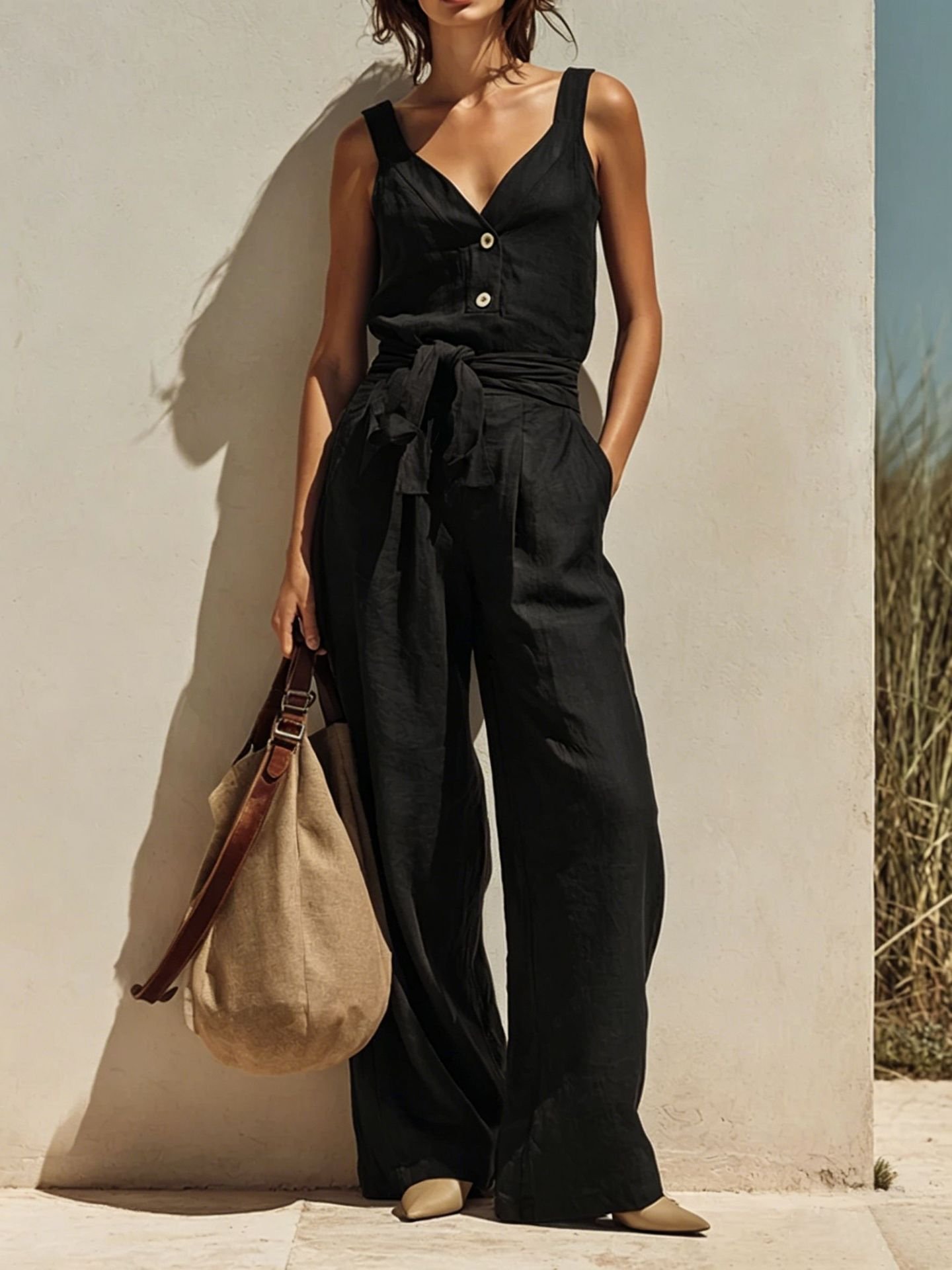 Loose-fitting Sleeveless Strap Jumpsuit - Image 7