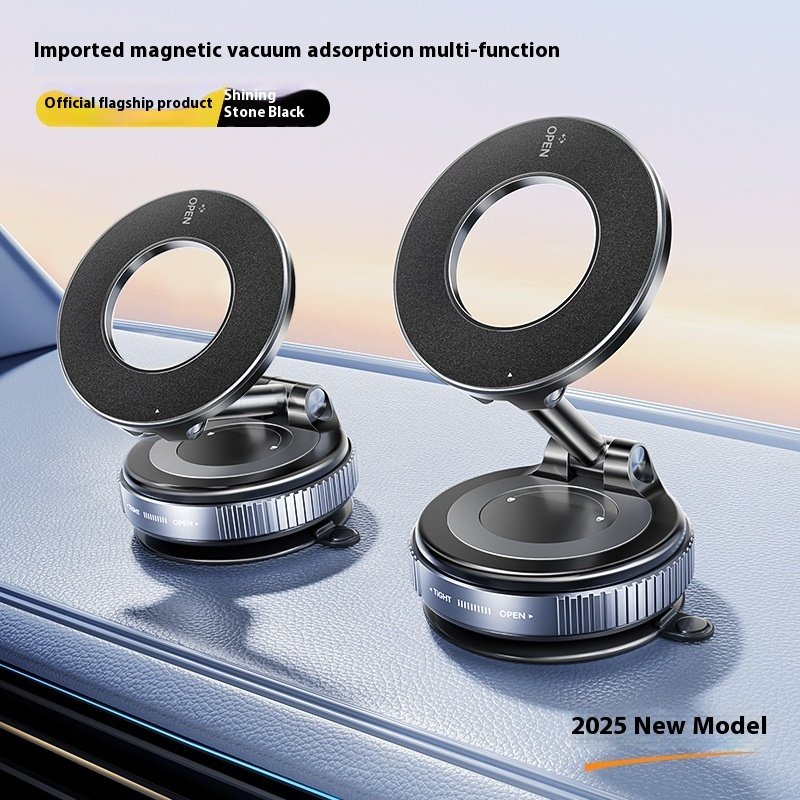Magnetic Phone Holder With Vacuum Suction Foldable Adjustable Car Mount Magnetic Bracket Suction Nonslip For Busy Commuters - Image 2