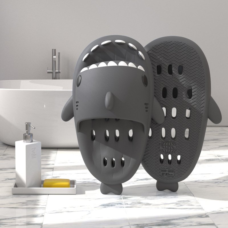 Shark Slippers With Drain Holes Shower Shoes For Women Quick Drying Eva Pool Shark Slides Beach Sandals With Drain Holes - Image 8