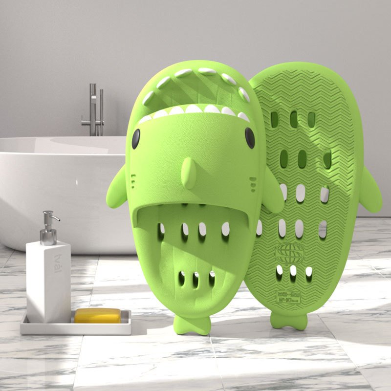 Shark Slippers With Drain Holes Shower Shoes For Women Quick Drying Eva Pool Shark Slides Beach Sandals With Drain Holes - Image 7